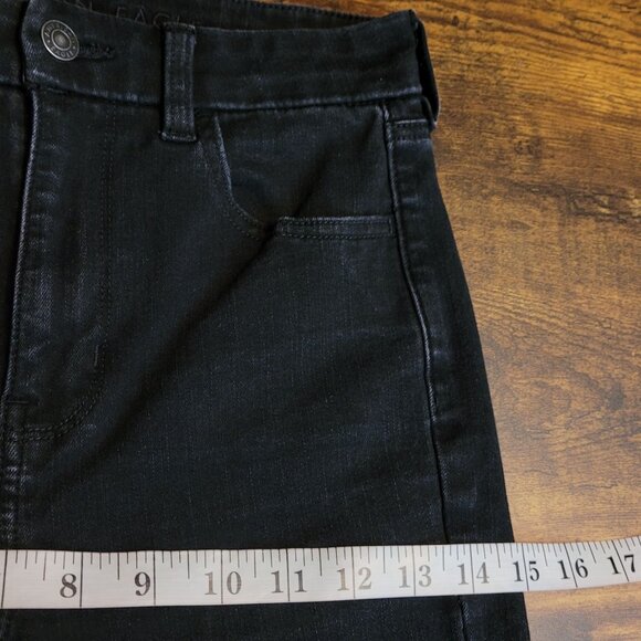 American Eagle Jeans 4 R Dream Curvy Super Hi Rise Jegging Stretch Black - Picture 8 of 11